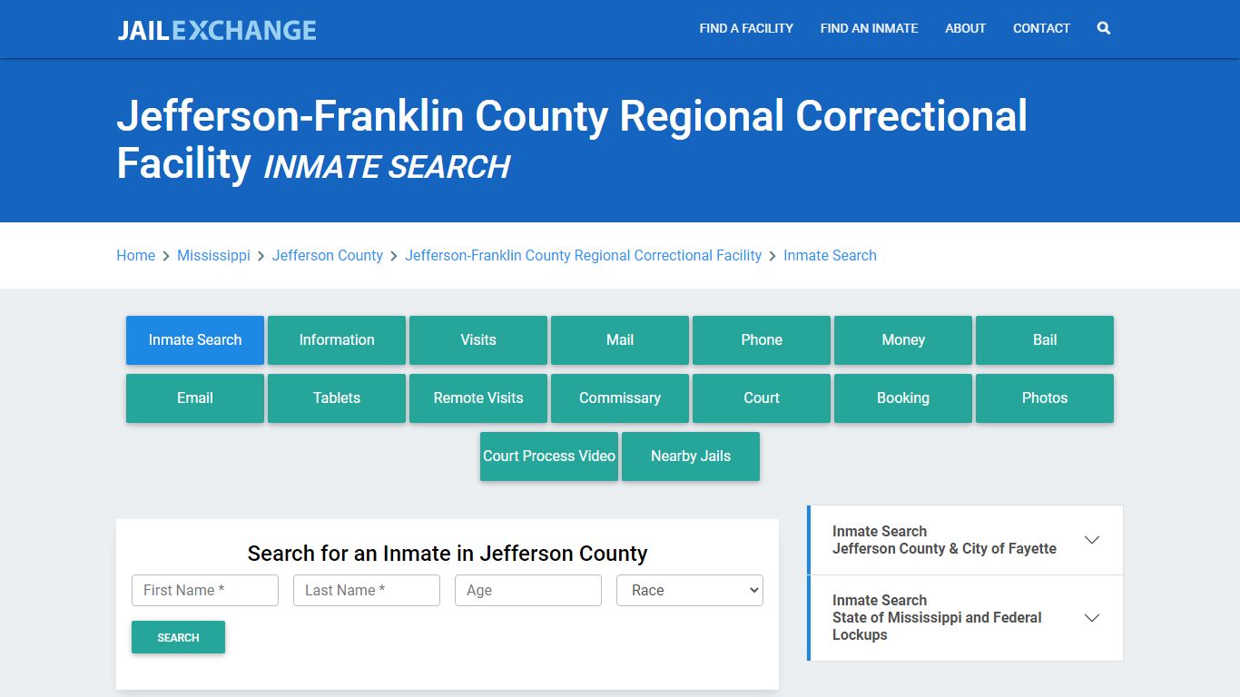 Jefferson-Franklin County Regional Correctional Facility, MS Inmate ...